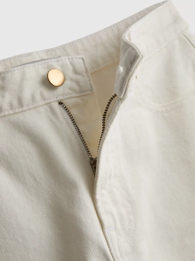 Denim-cropped-farkut, leveät lahkeet