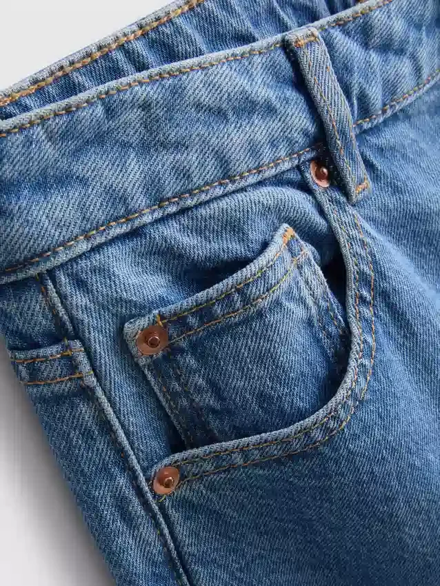 Denim-cropped-farkut, leveät lahkeet