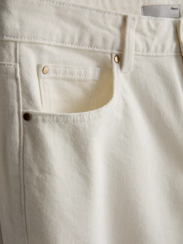 Denim-cropped-farkut, leveät lahkeet