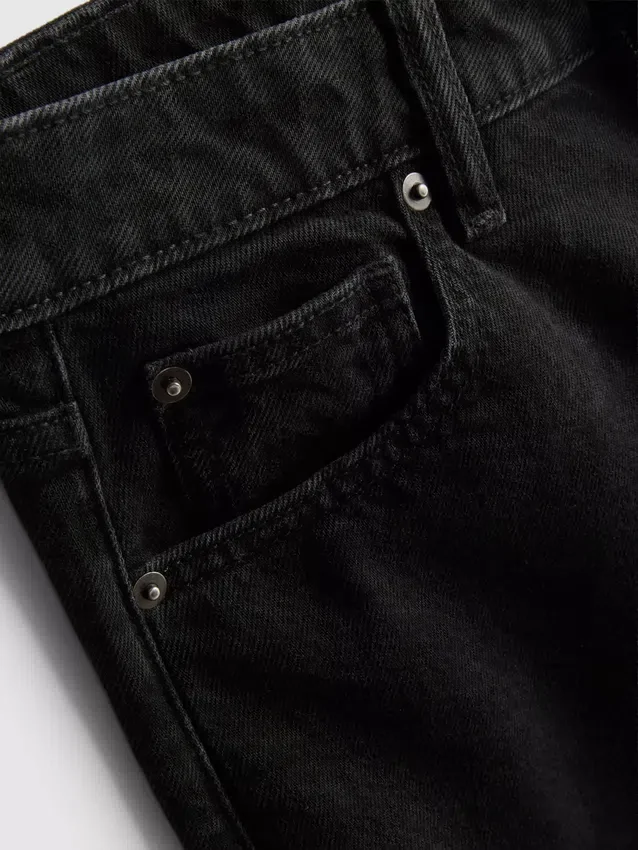 Denim-cropped-farkut, leveät lahkeet