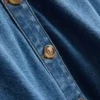 Denim-lyhythihainen shortsi