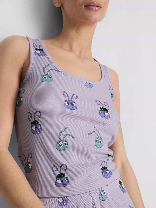 Disney Pixarin A Bug’s Life -pyjamat, jossa on ribbineulottu tankkitoppi