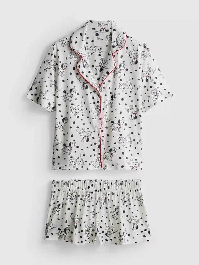 Disneyn 101 dalmatialaista -kuvioiset boyfriend-tyyliset lyhyet pyjamat