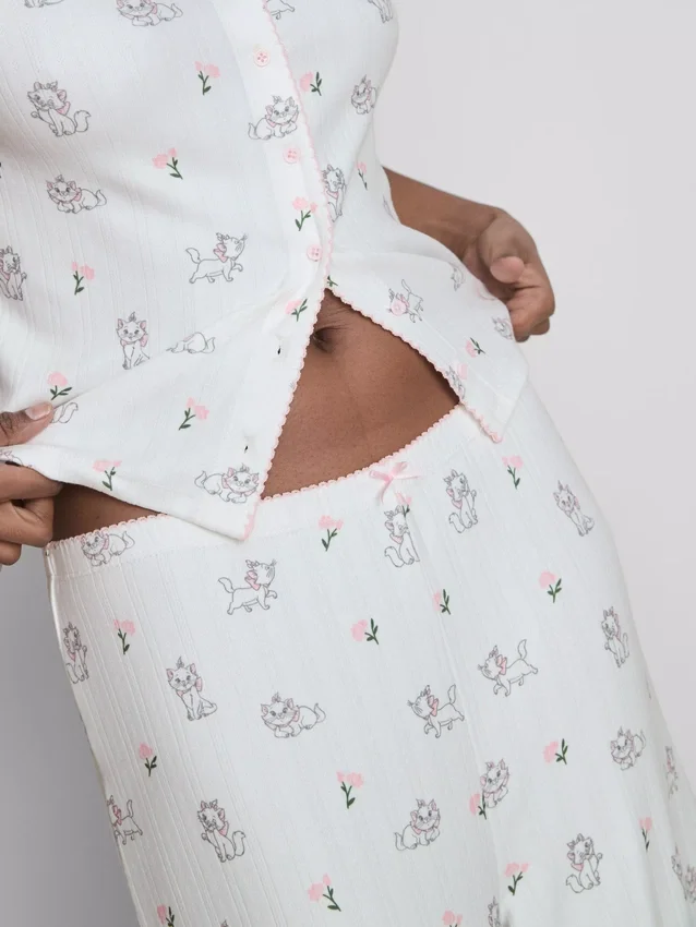 Disneyn Aristokissat -Marie-kuvioiset ribbineulotut pyjamahousut