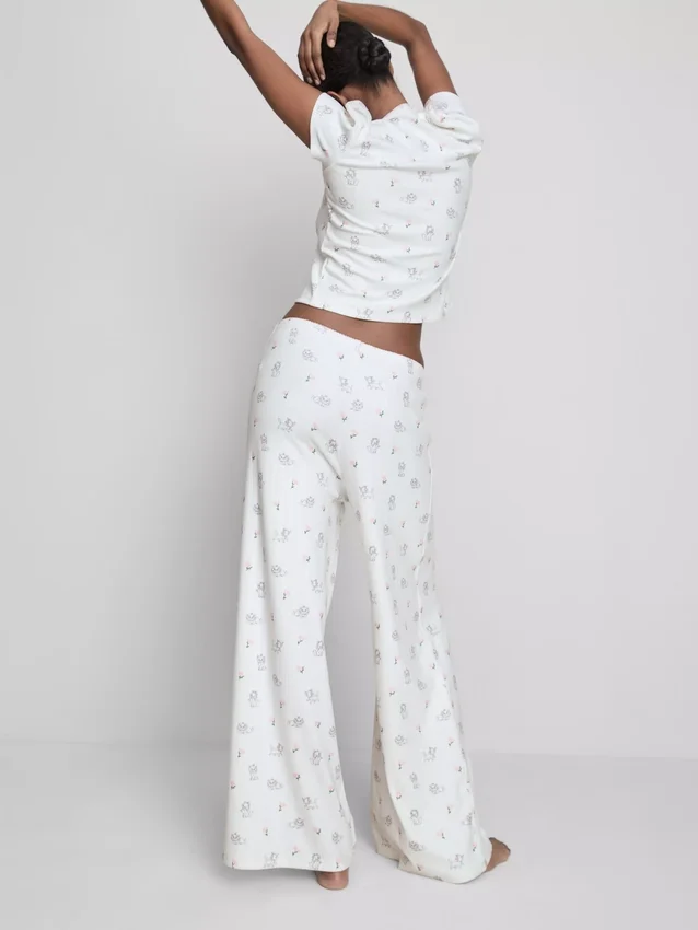 Disneyn Aristokissat -Marie-kuvioiset ribbineulotut pyjamahousut