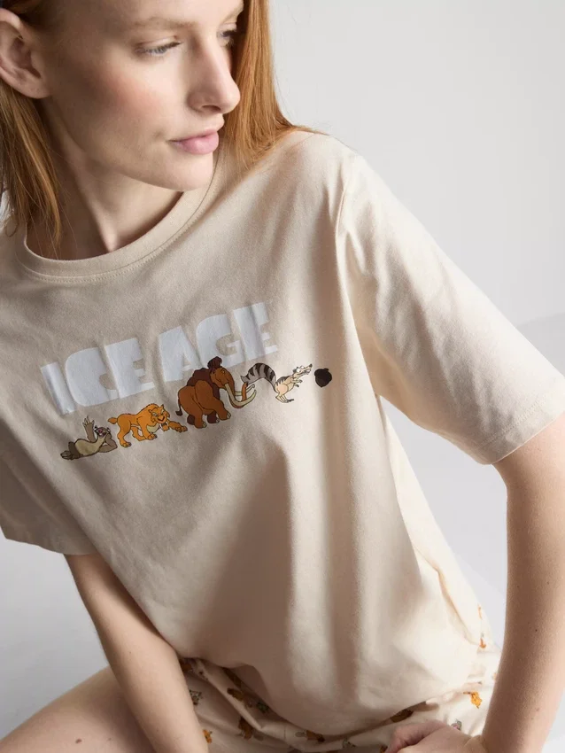 Disneyn Jääkausi -puuvillaiset graafiset lyhyet pyjamat