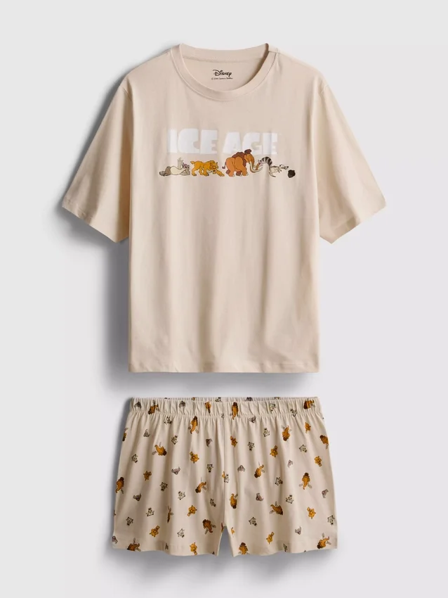 Disneyn Jääkausi -puuvillaiset graafiset lyhyet pyjamat