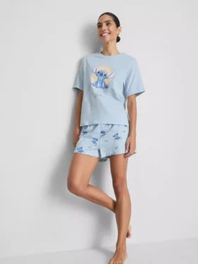 Disneyn Stitch-puuvillaiset graafiset lyhyet pyjamat