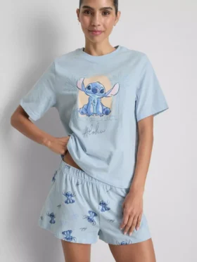 Disneyn Stitch-puuvillaiset graafiset lyhyet pyjamat
