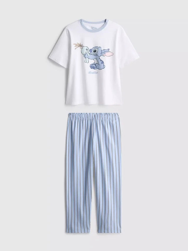 Disneyn Stitch-puuvillaiset graafiset pyjamat