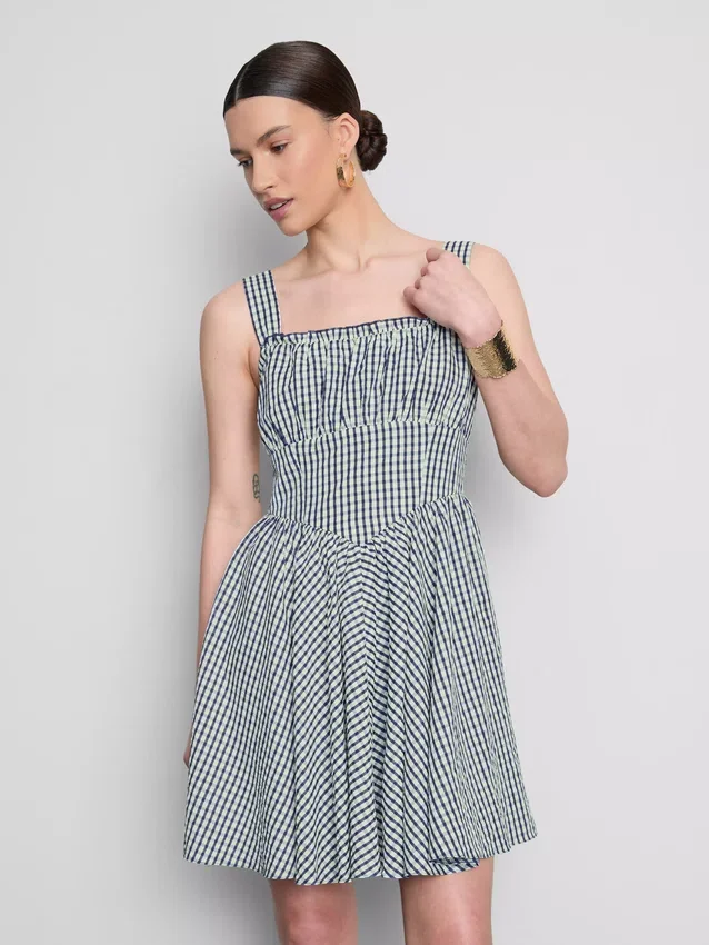 Gingham-korsettiminihame
