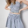 Gingham-kuvioinen skater-minihame