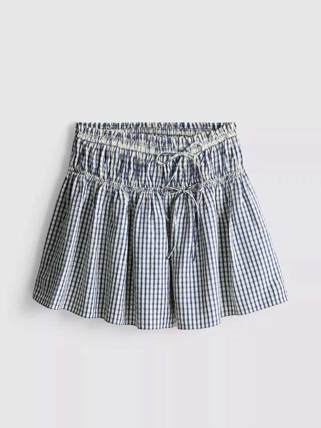 Gingham-kuvioinen skater-minihame