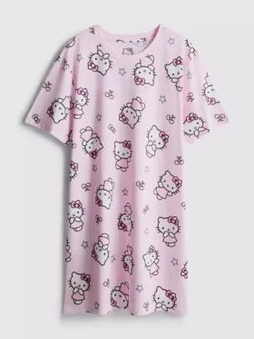 Hello Kitty -puuvillainen graafinen yöpaita