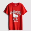 Hello Kitty -puuvillainen rento mansikka-T-paita