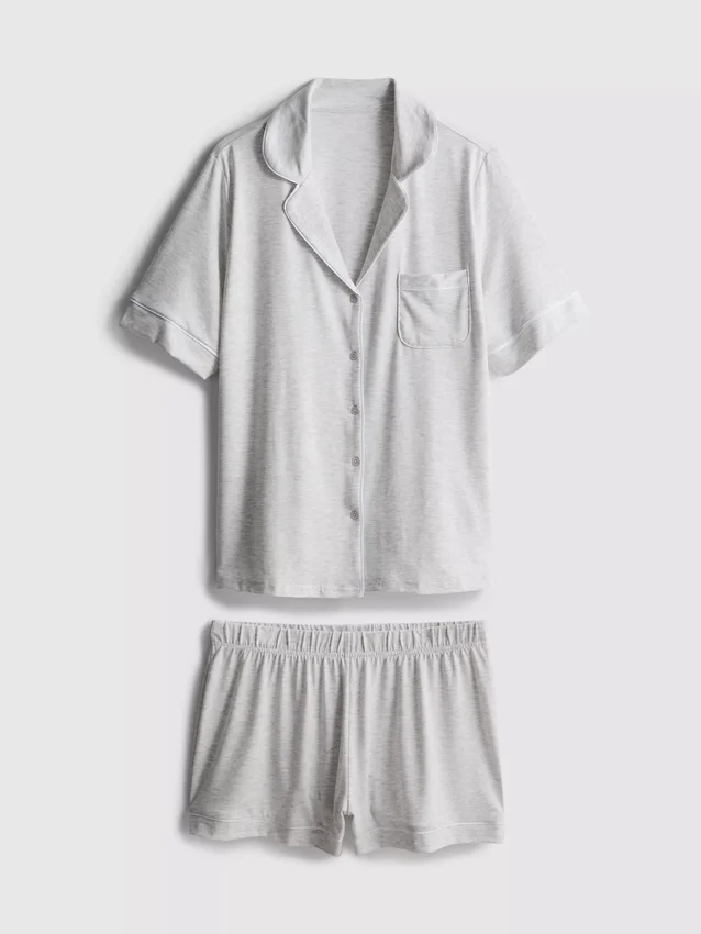 Jersey-poikaystävän tyyliset lyhyet pyjamasetit