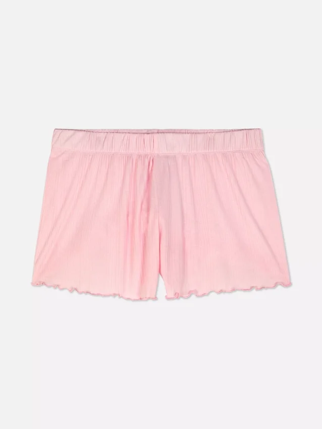 Jersey-pyjamat-shortsit, joissa on lehtisalaattireunus