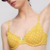 Kaarituellinen, sydänkaula-aukkoinen, pilkullinen bikiniliivi