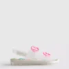 Kaksisoljiset kimaltelevat jelly-slingback-sandaalit