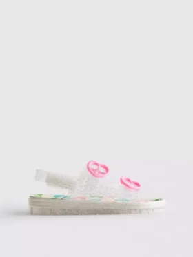 Kaksisoljiset kimaltelevat jelly-slingback-sandaalit