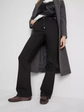 Keskikorkeat puuvillaiset bootcut-farkut