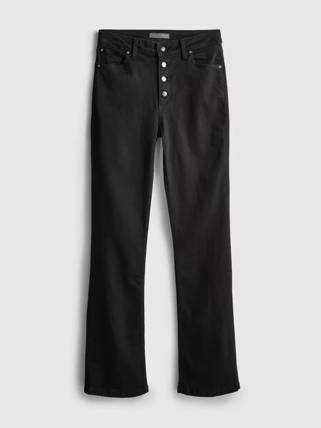 Keskikorkeat puuvillaiset bootcut-farkut