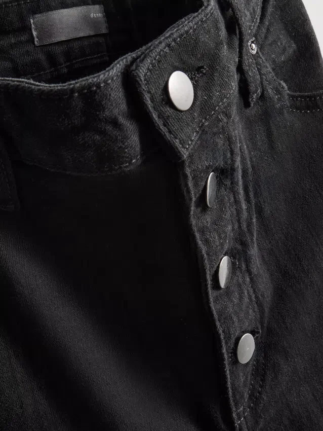 Keskikorkeat puuvillaiset bootcut-farkut