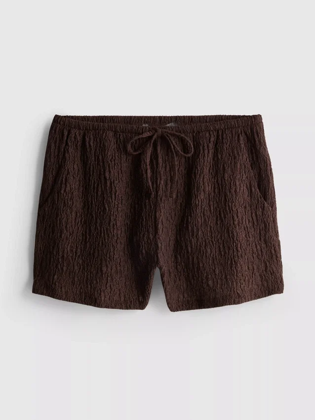 Kiristysnauhalliset ryppyiset shortsit