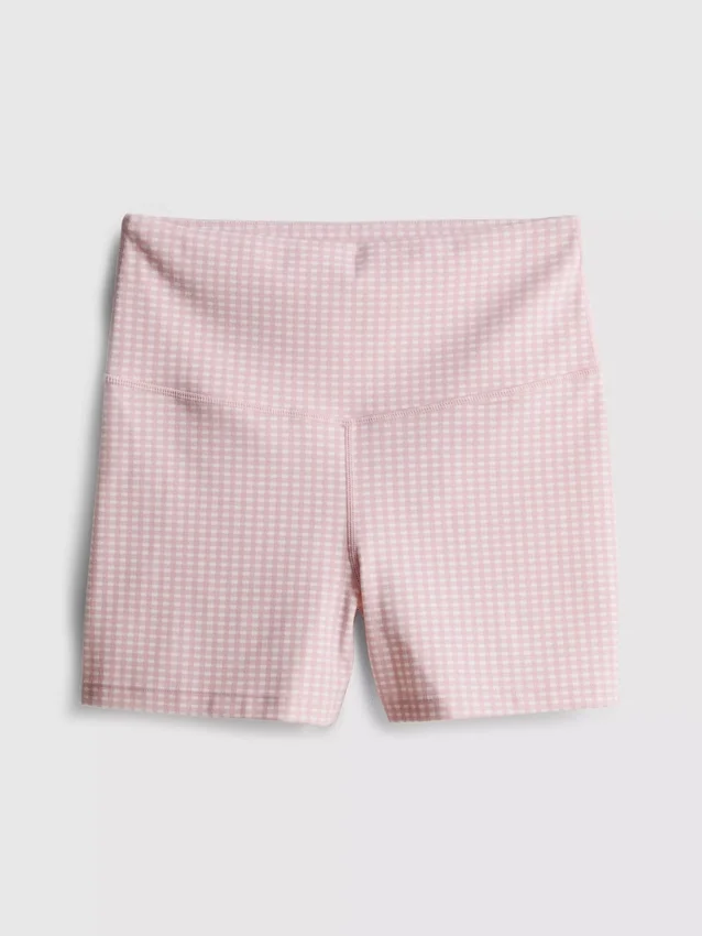 Korkeavyötäröiset gingham-urheileshortsit