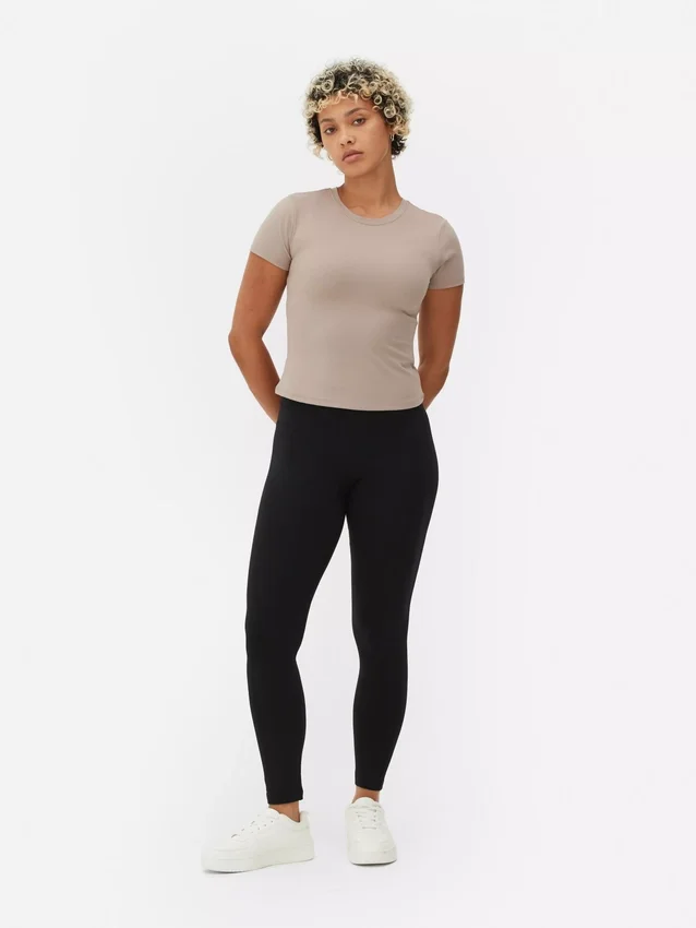 Korkeavyötäröiset jersey-leggingsit