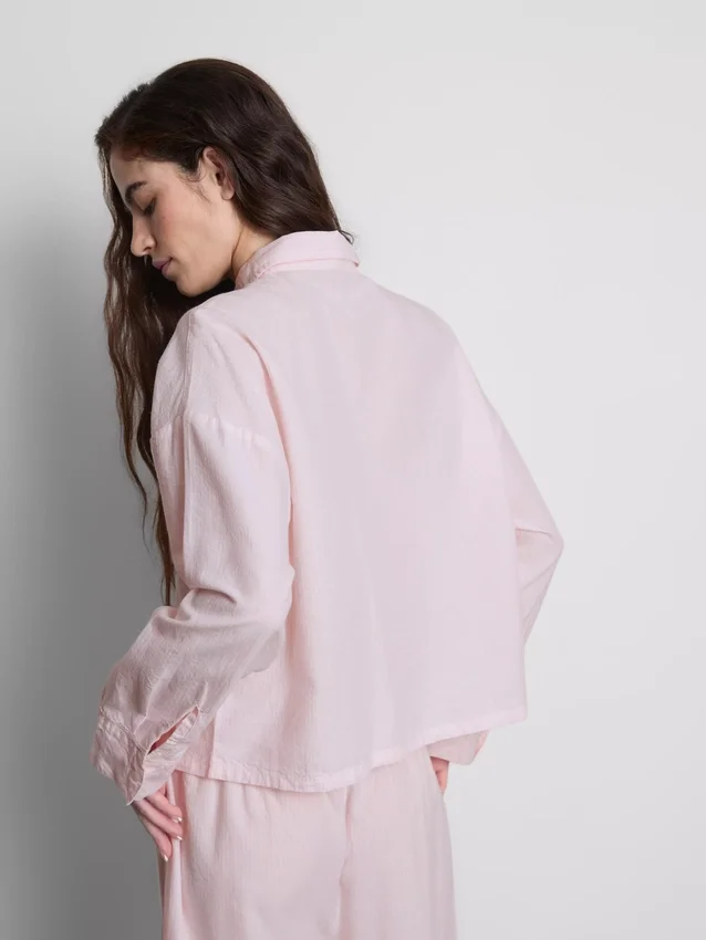 Kudottu puuvillainen Oxford-pyjama-paita