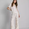 Kukkakuvioinen lyhythihainen pyjama-paita