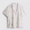 Kukkakuvioinen lyhythihainen pyjama-paita