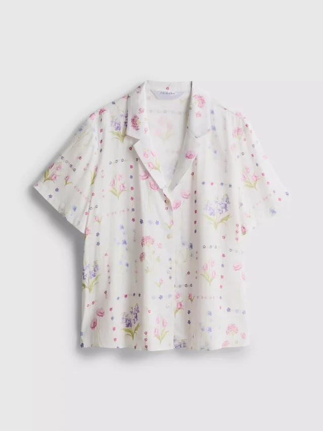 Kukkakuvioinen lyhythihainen pyjama-paita