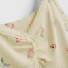 Kukkakuvioinen ribbineuleinen pyjamapaita