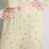 Kukkakuvioiset ribbineulotut pyjamahousut