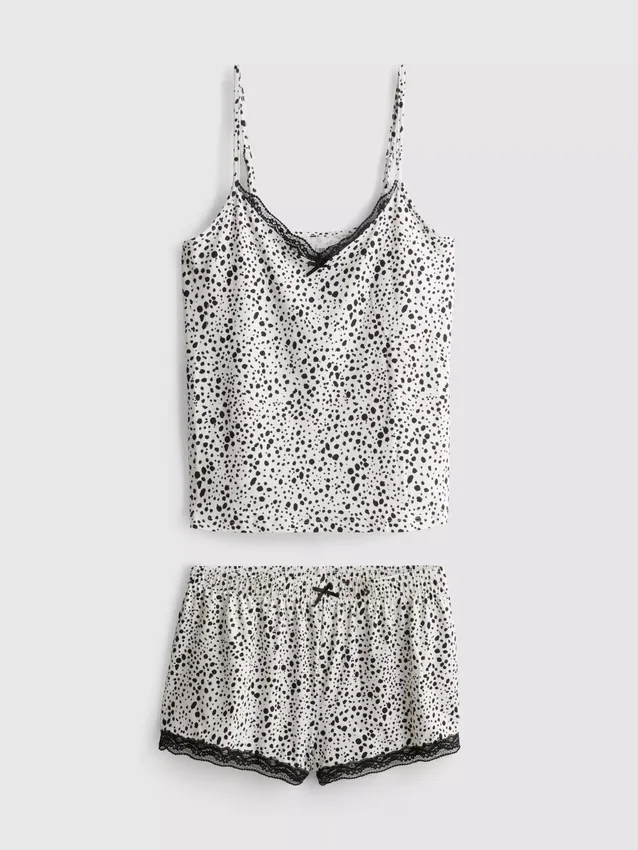 Kuvioidut cami-top- ja shorty-pyjamat