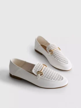 Laserleikatut tekonahkaiset snaffle-bit-loaferit