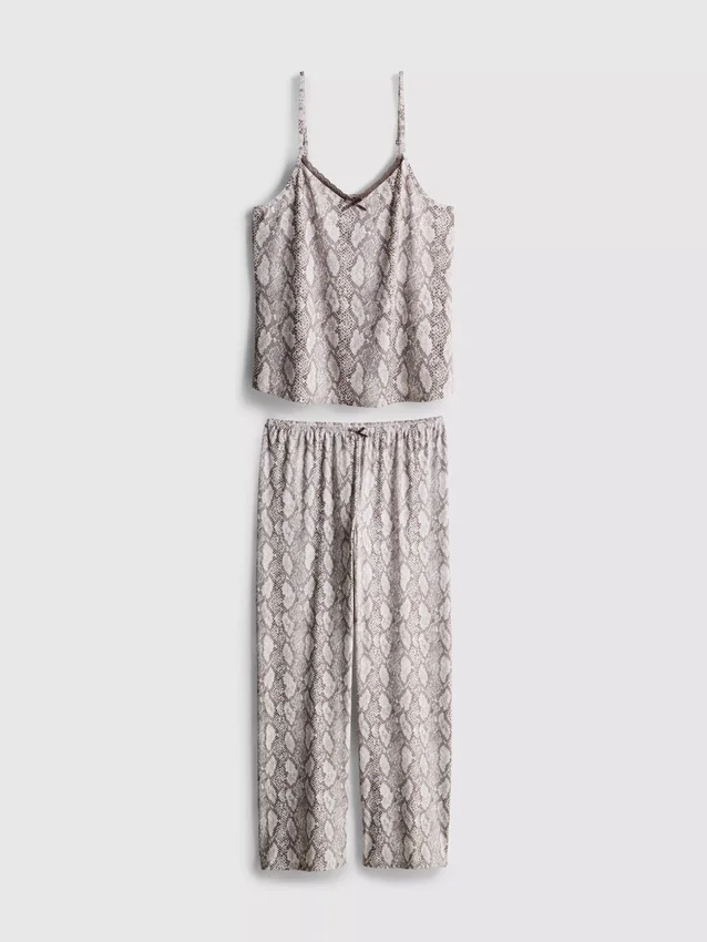 Leopardikuvioiset pitsiset cami-pyjamat
