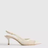 Leveät verkkomateriaaliset slingback-korkokengät
