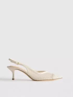 Leveät verkkomateriaaliset slingback-korkokengät