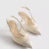 Leveät verkkomateriaaliset slingback-korkokengät