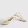 Leveät verkkomateriaaliset slingback-korkokengät