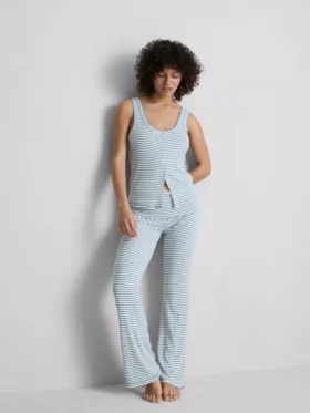 Love to Lounge -ribbattu raidallinen pyjama-cami