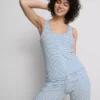Love to Lounge -ribbattu raidallinen pyjama-cami