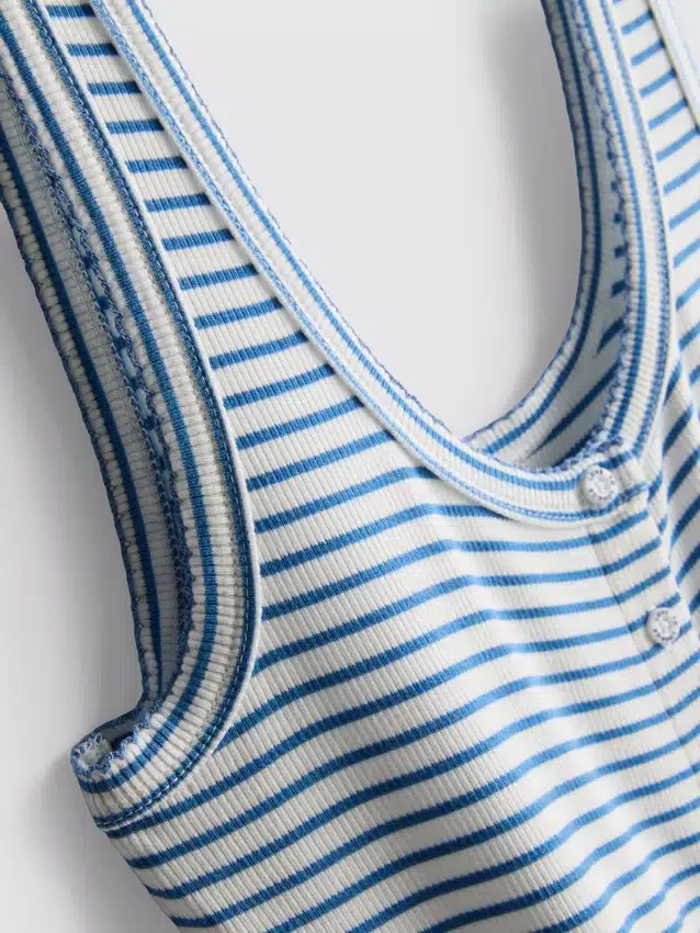 Love to Lounge -ribbattu raidallinen pyjama-cami