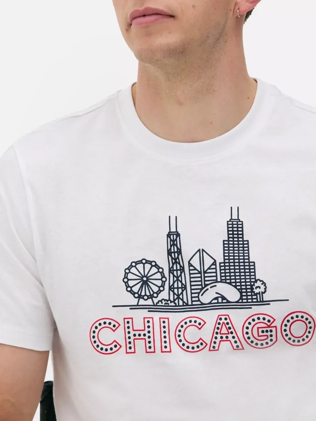 Lyhythihainen Chicago-T-paita