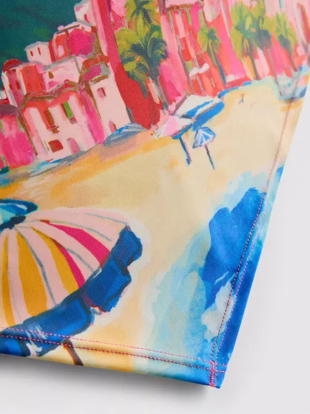 Maisemakuvioinen bandana-bikinitoppi