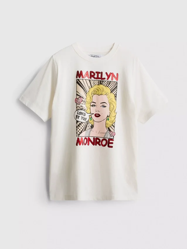 Marilyn Monroe -ylisuuri puuvillainen t-paita