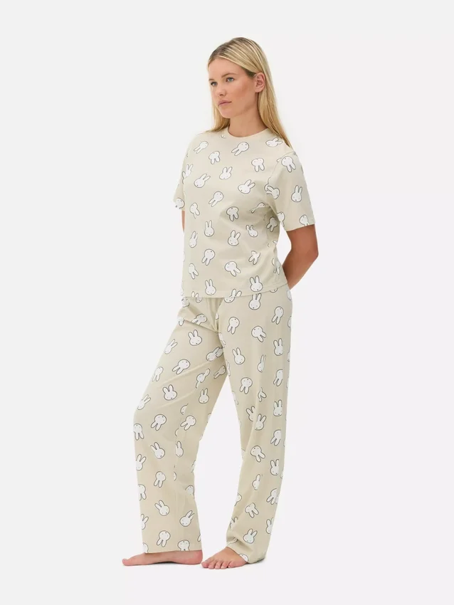 Miffy-puuvillaiset graafiset pyjamat